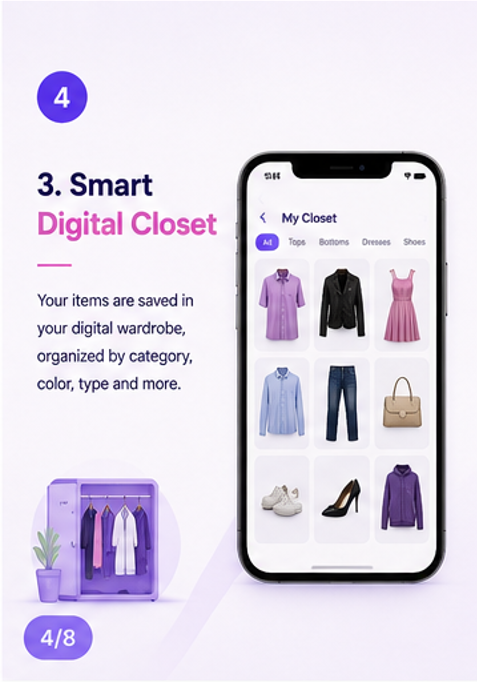 Smart digital closet in ClothMatics